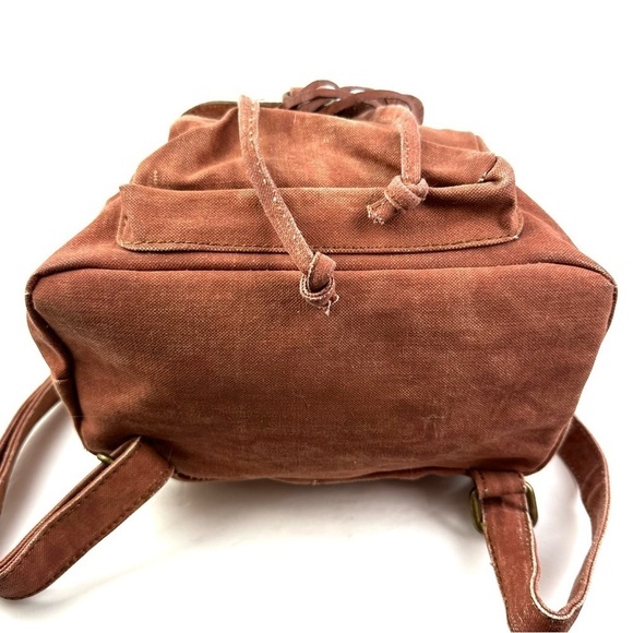 Mona B Dreamweaver Backpack Upcycled Canvas Rucksack Turquoise Jeweled New - Picture 6 of 12